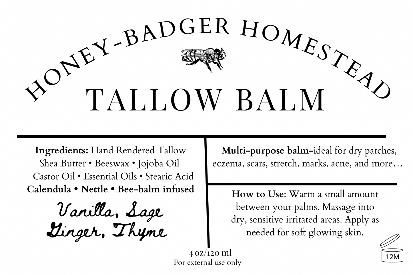 Seasonal Tallow Balm